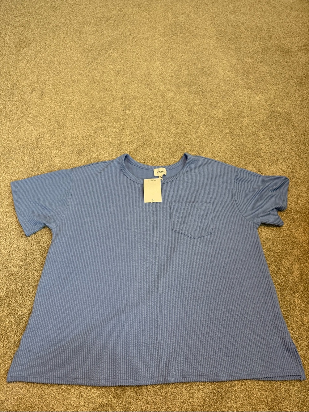 Andree Women’s Light Blue Knit Pocket T-Shirt